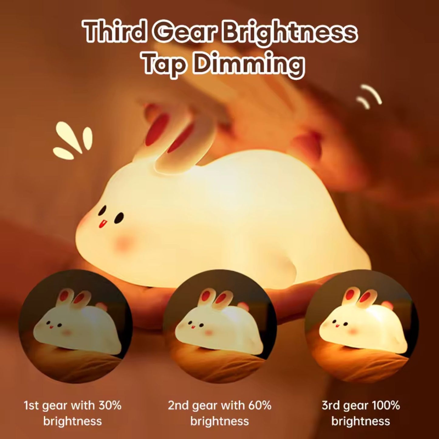 Opacoo™ Kawaii Silicone Night Light (Bunny)
