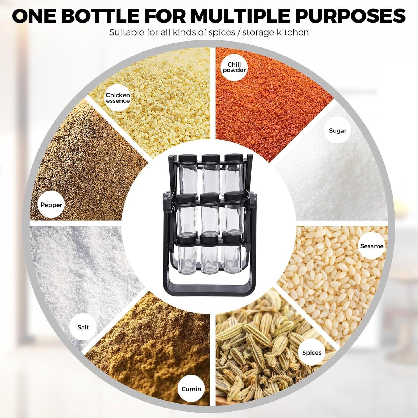 Opacoo™ Ferris 360 Spice Rack-18-Jar Set