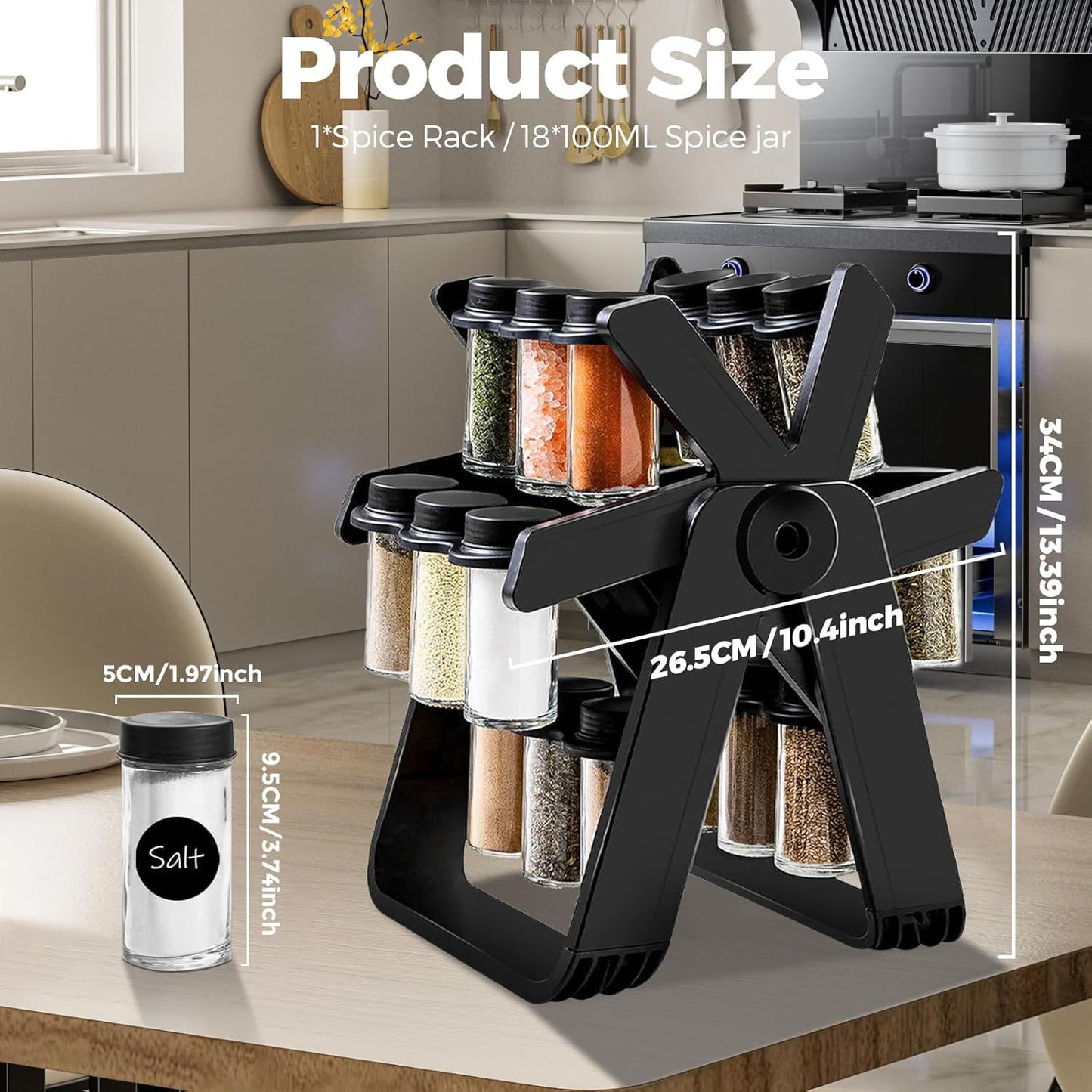 Opacoo™ Ferris 360 Spice Rack-18-Jar Set