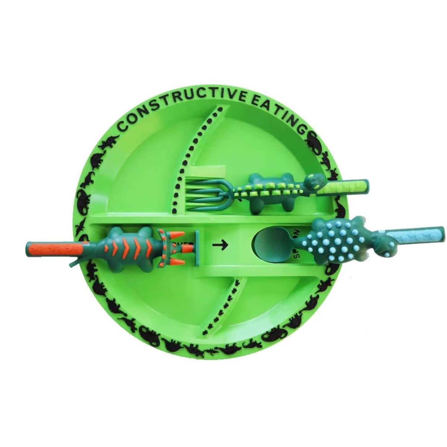 Opacoo™ Playful Section Plate & Cutlery Set