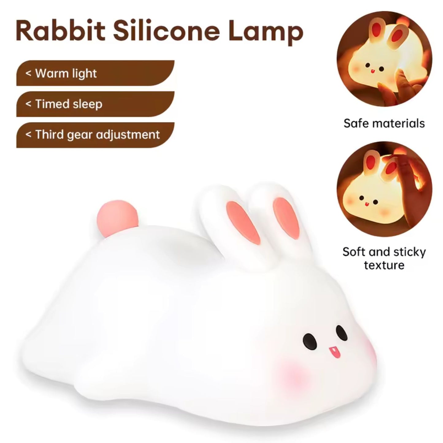 Opacoo™ Kawaii Silicone Night Light (Bunny)