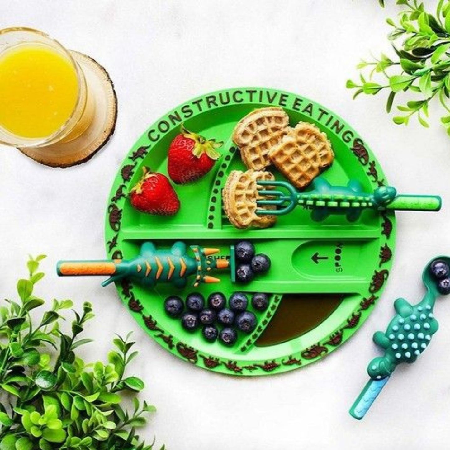 Opacoo™ Playful Section Plate & Cutlery Set