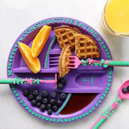 Opacoo™ Playful Section Plate & Cutlery Set