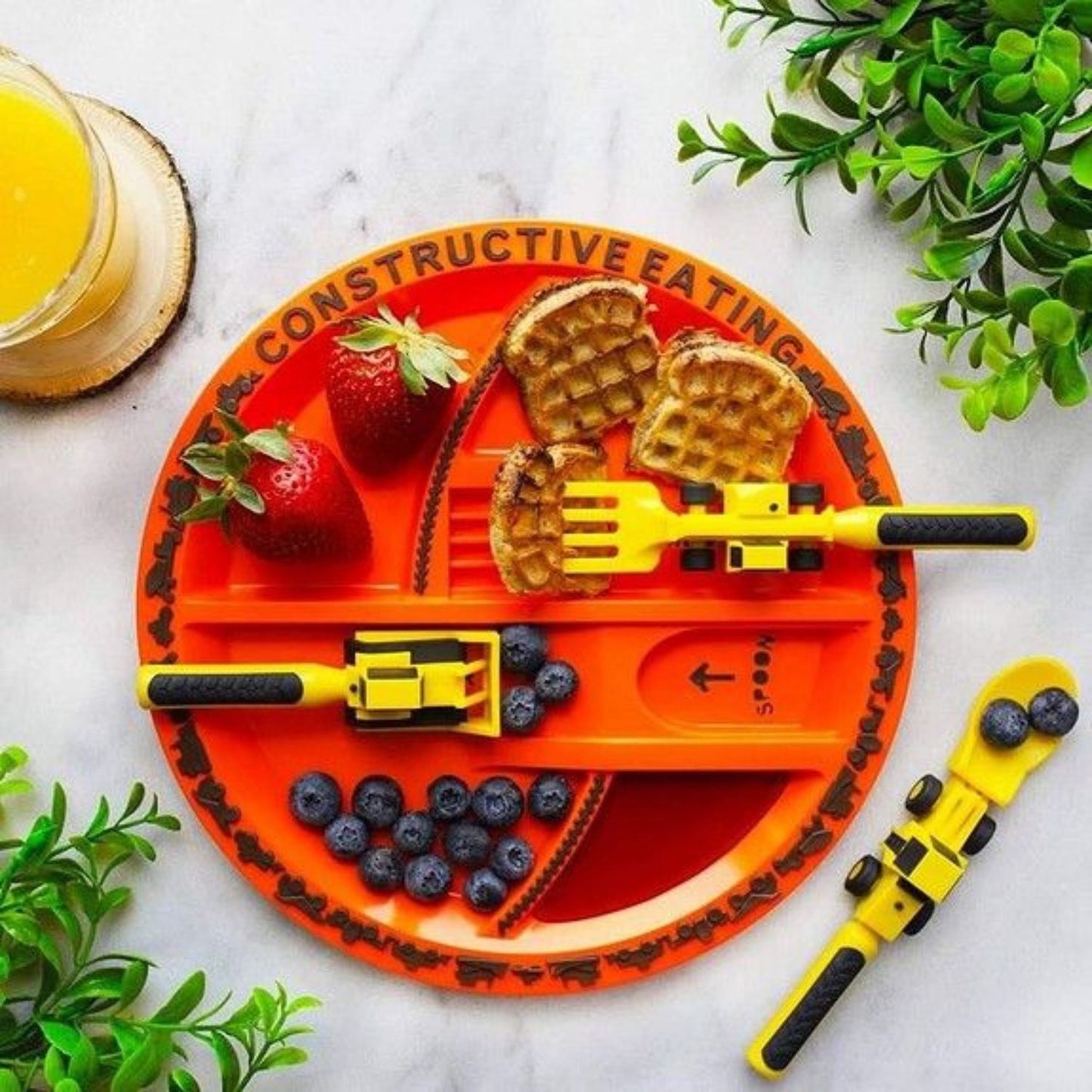 Opacoo™ Playful Section Plate & Cutlery Set