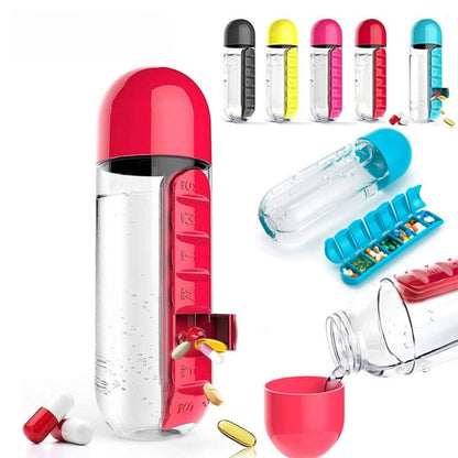 Opacoo™ 2-in-1 Hydration & Pill Organizer (600ml)