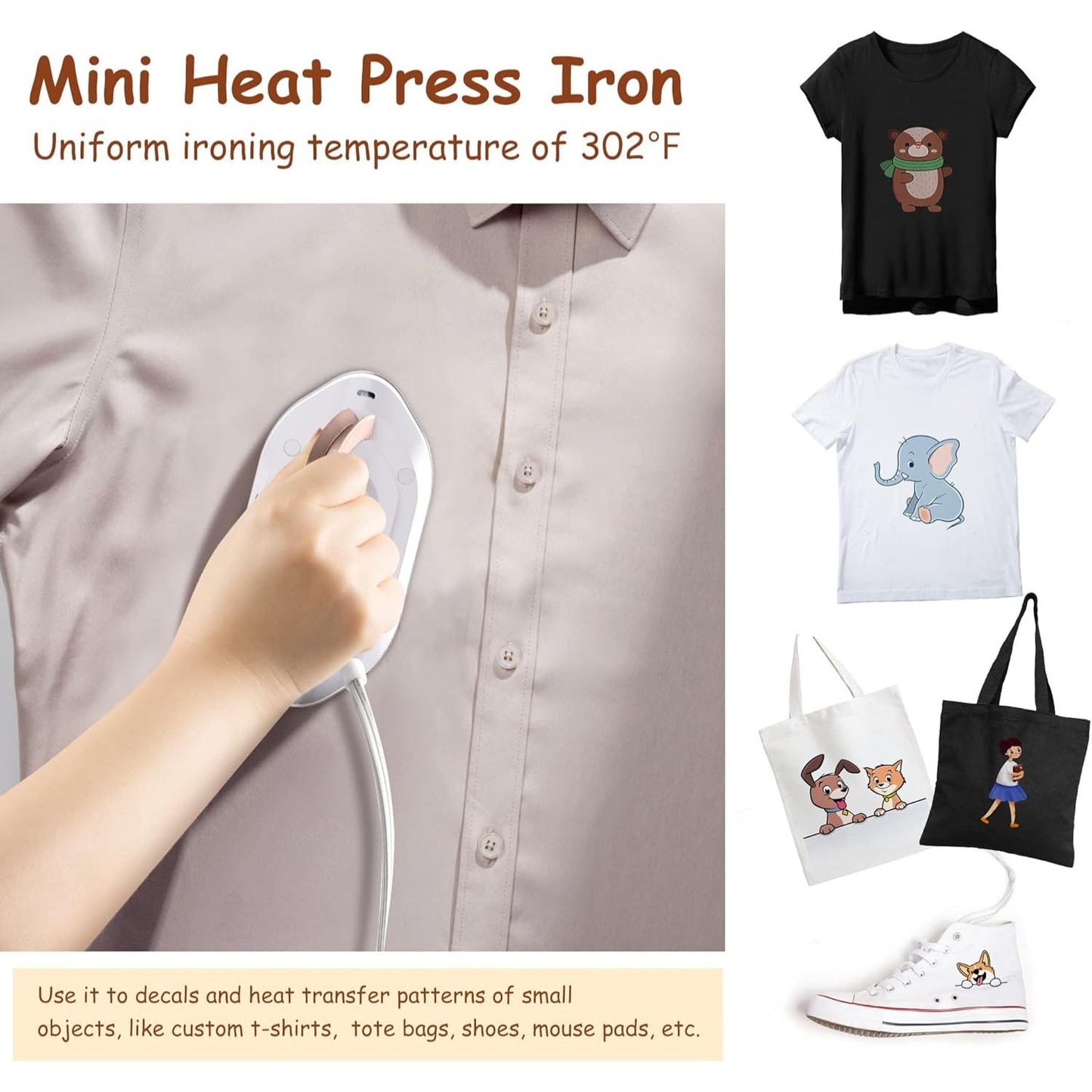 Opacoo™ QuickPress Dual-Voltage Travel Iron